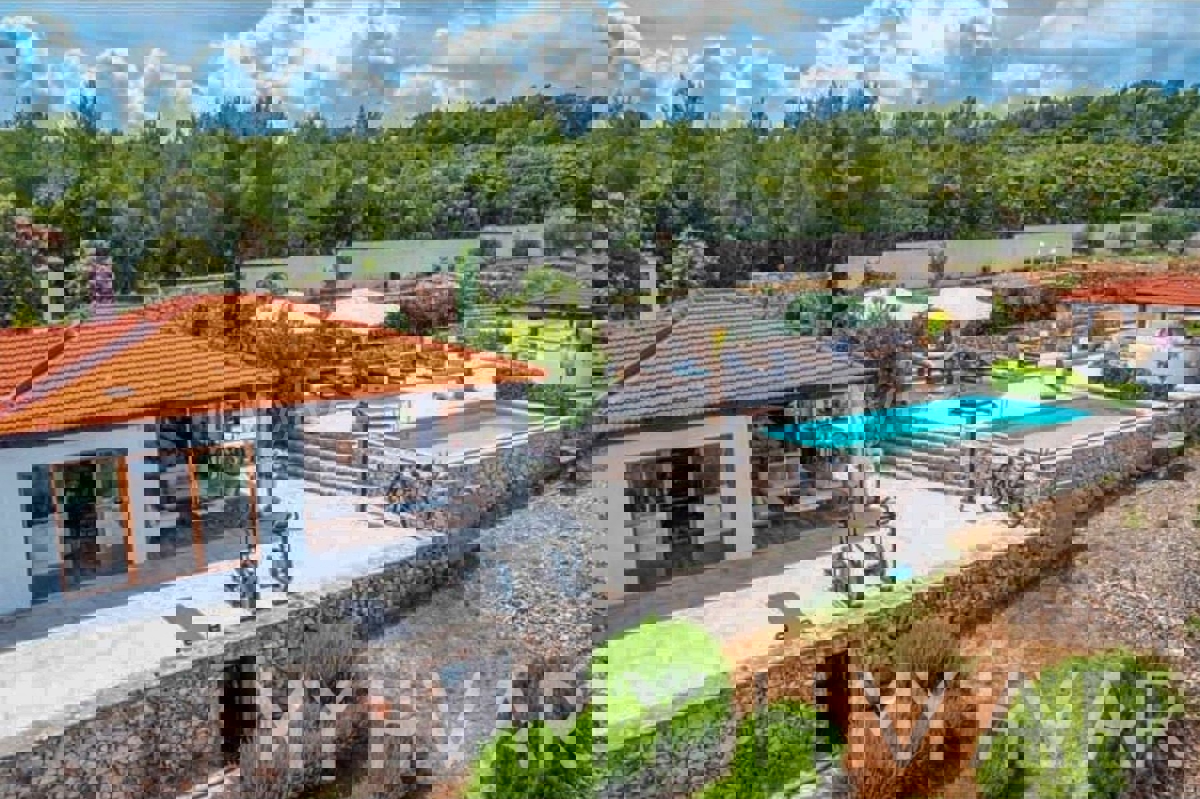 Villa con piscina e vista mare a Gdinj