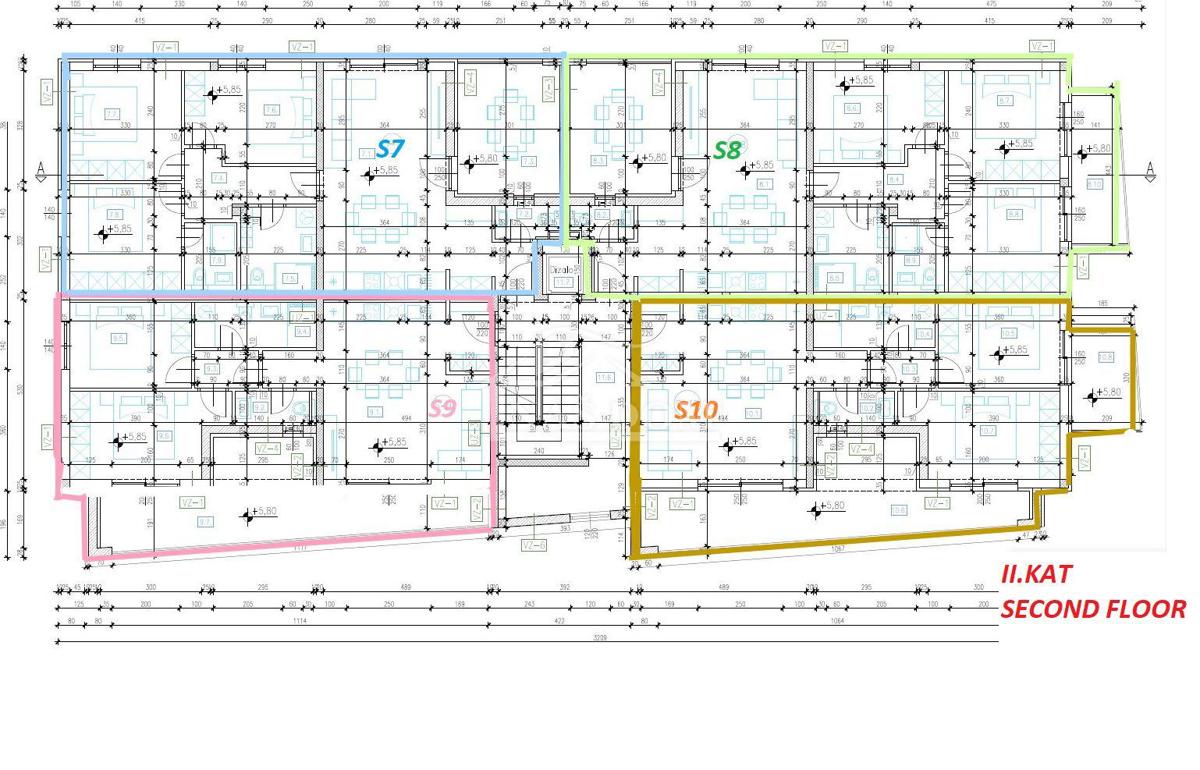 Vodice - appartamento con tre camere da letto 103,07m², ascensore, secondo piano, 250 m dalla spiaggia