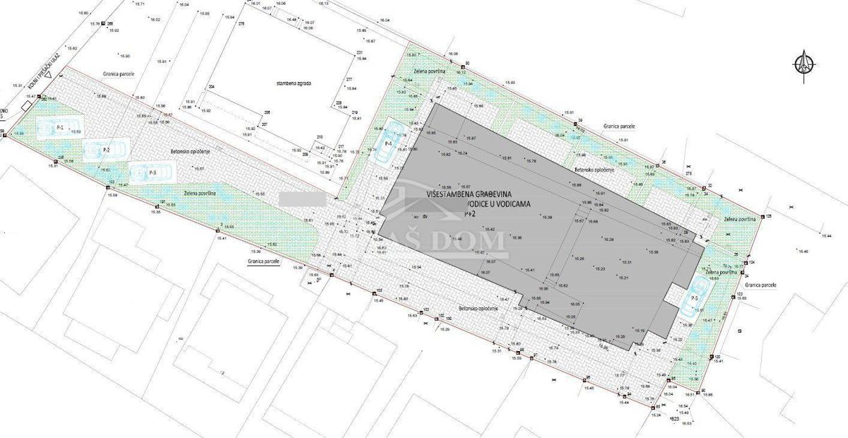 Vodice - appartamento con tre camere da letto 103,07m², ascensore, secondo piano, 250 m dalla spiaggia