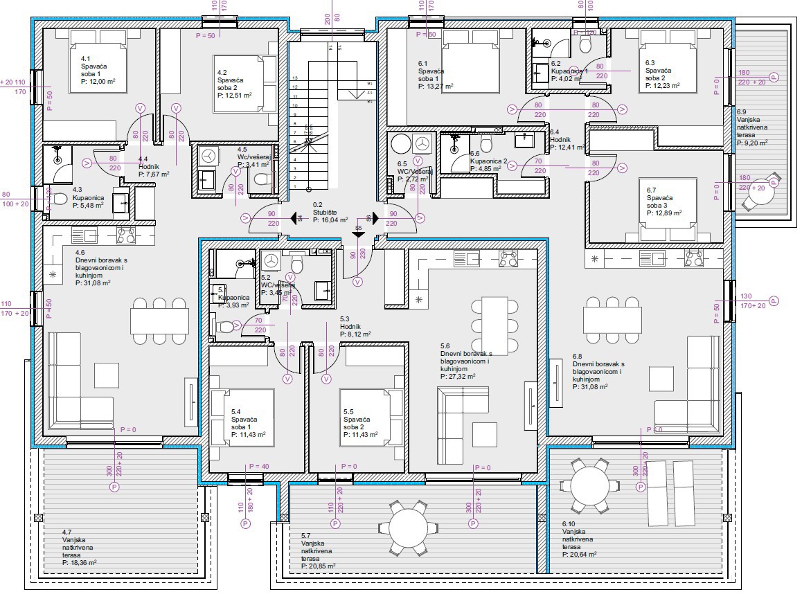 Vodice - Appartamento S4, 1° PIANO, vista mare - Nuova costruzione