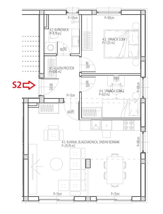 Vodice - Appartamento bilocale S2, piano terra con giardino