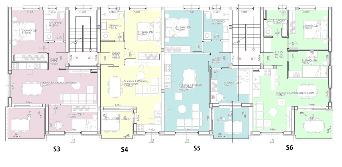 Vodice - Appartamento S6 al primo piano, NUOVA COSTRUZIONE