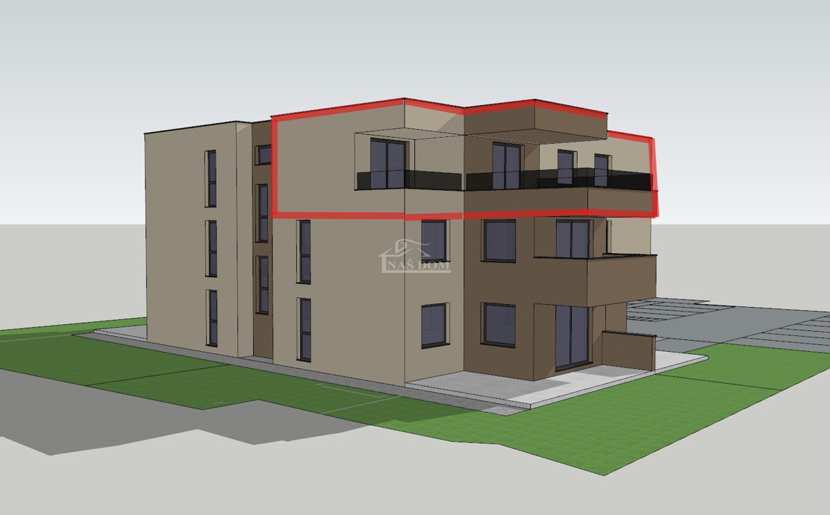 Vodice - prevendita - Appartamento trilocale S9, 104,77 m2, II piano