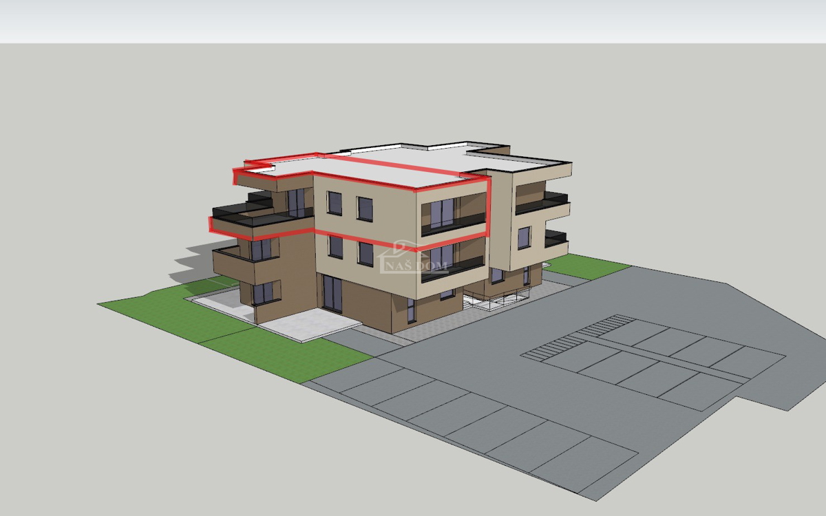 Vodice - prevendita - Appartamento trilocale S9, 104,77 m2, II piano