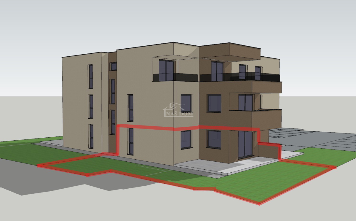Vodice - appartamento al piano terra con giardino e 2 posti auto, S1 - 81,69 m2