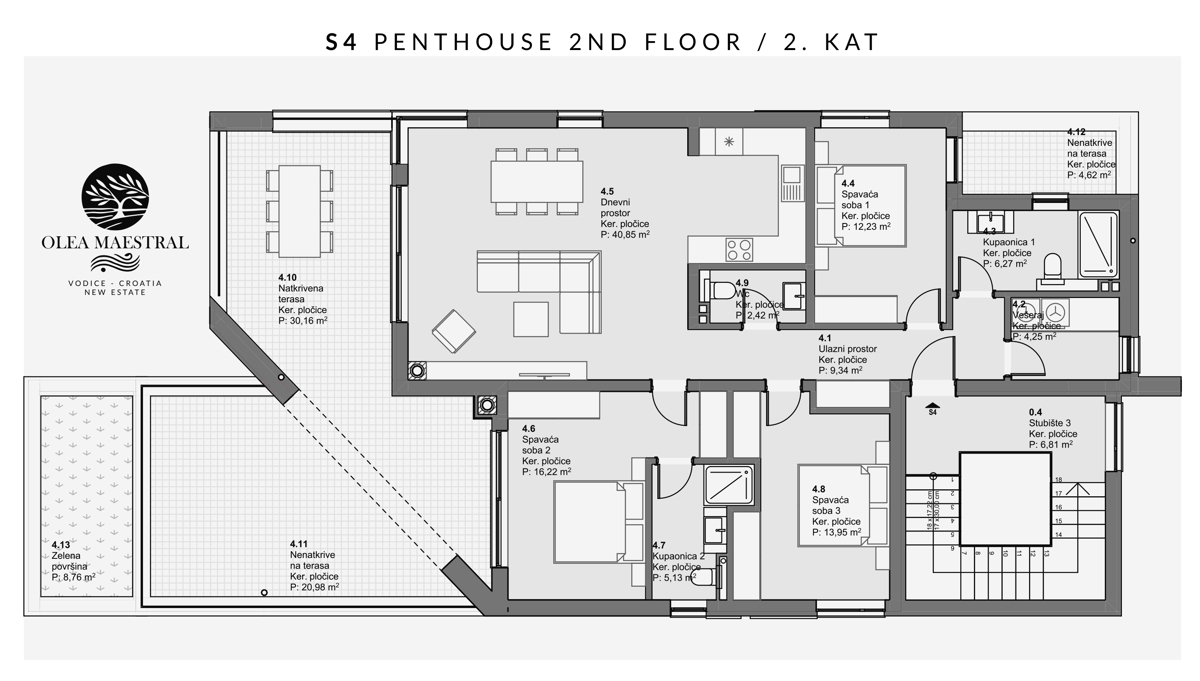 Imponente attico con vista panoramica sul mare – Nuova costruzione di lusso a Vodice