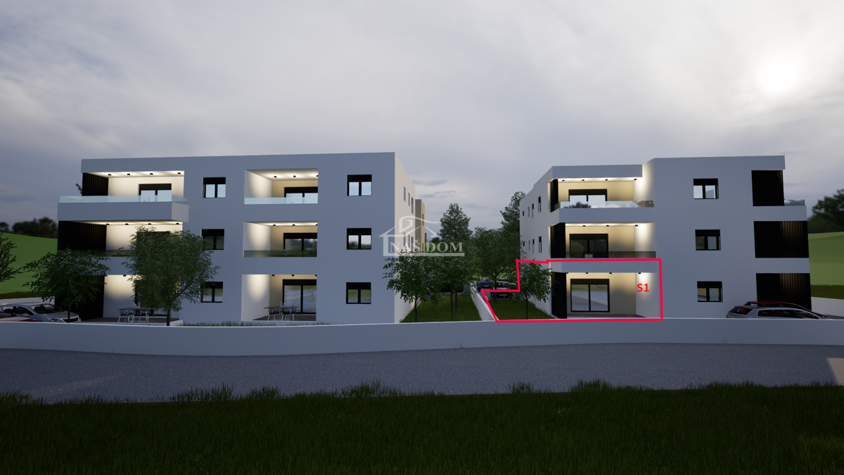 Vodice - *NUOVA COSTRUZIONE* Appartamento S1 con giardino. A 750 m dalla spiaggia