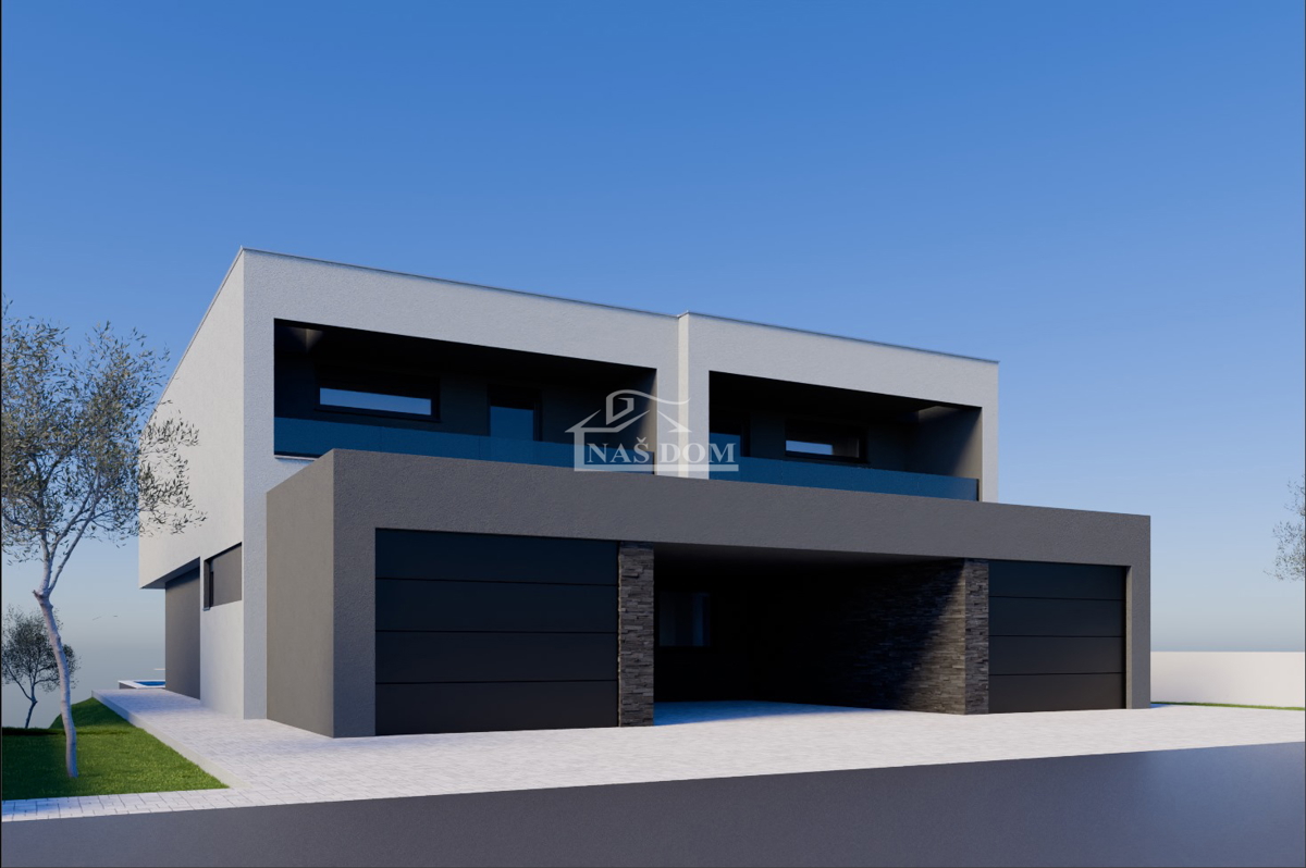 Vodice - Doppia casa con garage, piscina e vista mare