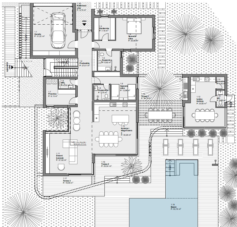 Vodice - Villa di lusso di design con piscina - grezzo