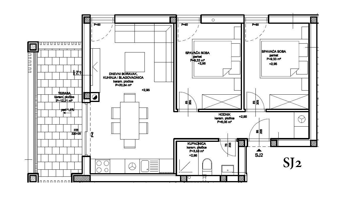 Vodice - Appartamenti in nuova costruzione, a soli 800 m dalla spiaggia