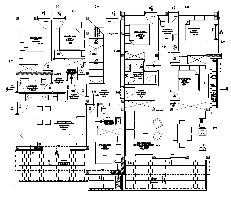 Vodice - N2, Appartamento S2 al primo piano dell'edificio, posizione tranquilla