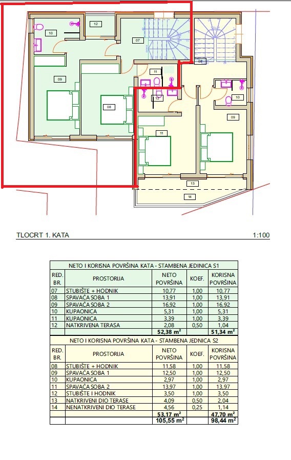 Vodice, Srima - casa bifamiliare a 250 m dalla spiaggia