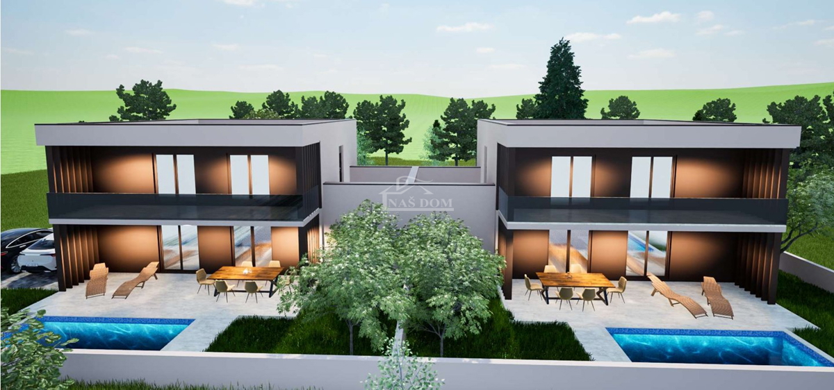 Vodice - **NUOVA COSTRUZIONE** Casa S2 con piscina, garage, 800 m dalla spiaggia