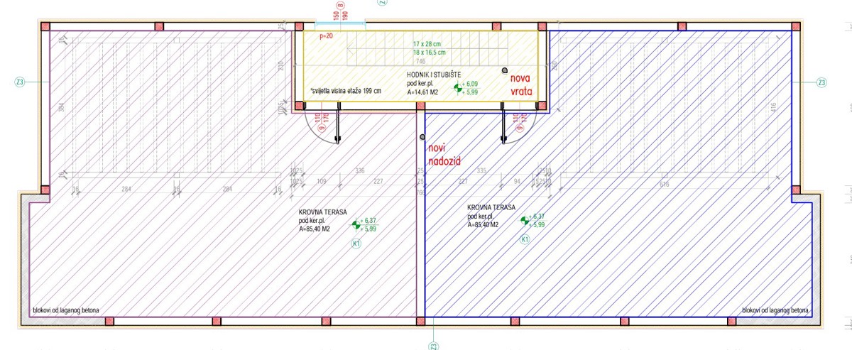 Vodice - Appartamento S4 con terrazza sul tetto, vista panoramica sul mare