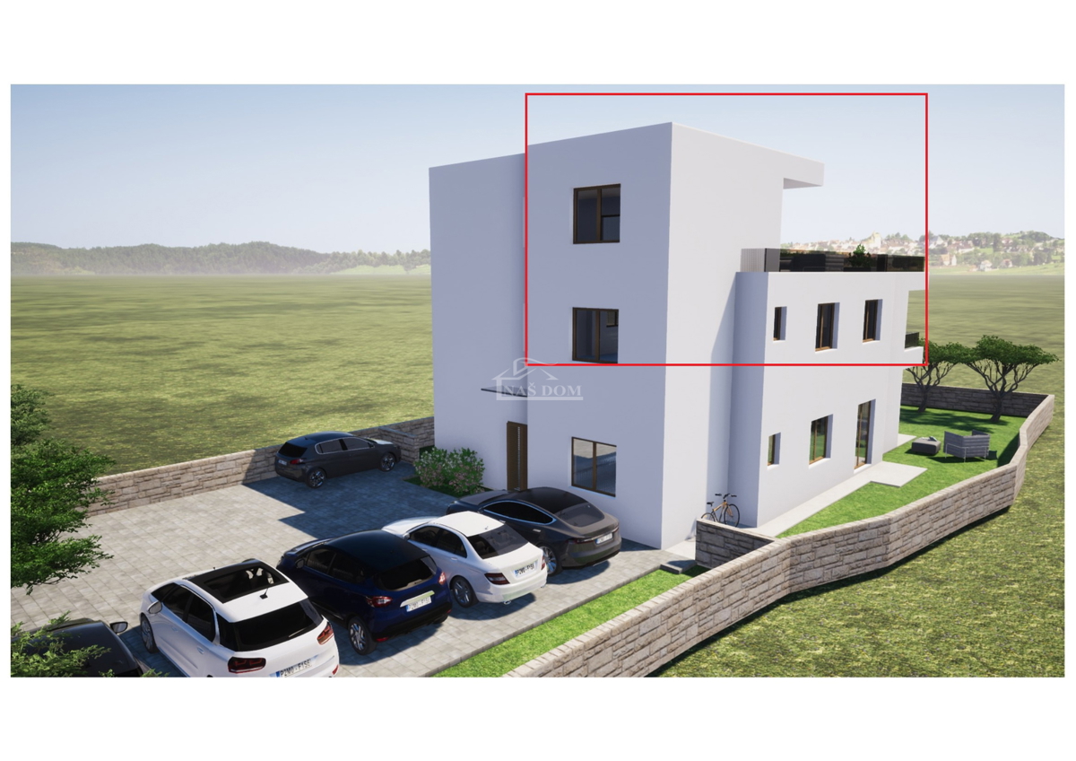 Tribunj, Sovlje - appartamento con terrazza sul tetto, vista mare