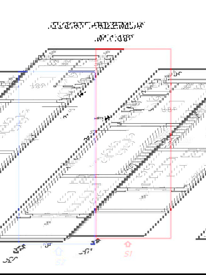 Vodice - terreno con permesso di costruzione, 1100 m dalla spiaggia