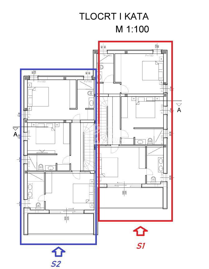 Vodice - terreno con permesso di costruzione, 1100 m dalla spiaggia