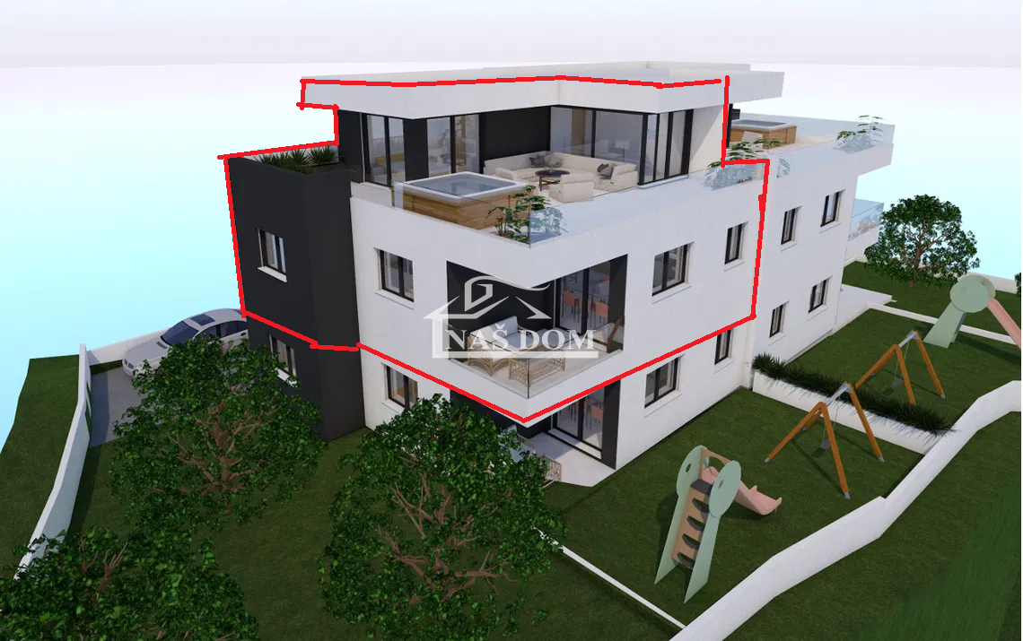 Vodice - **NUOVA COSTRUZIONE** s3 appartamento su due piani con terrazza sul tetto