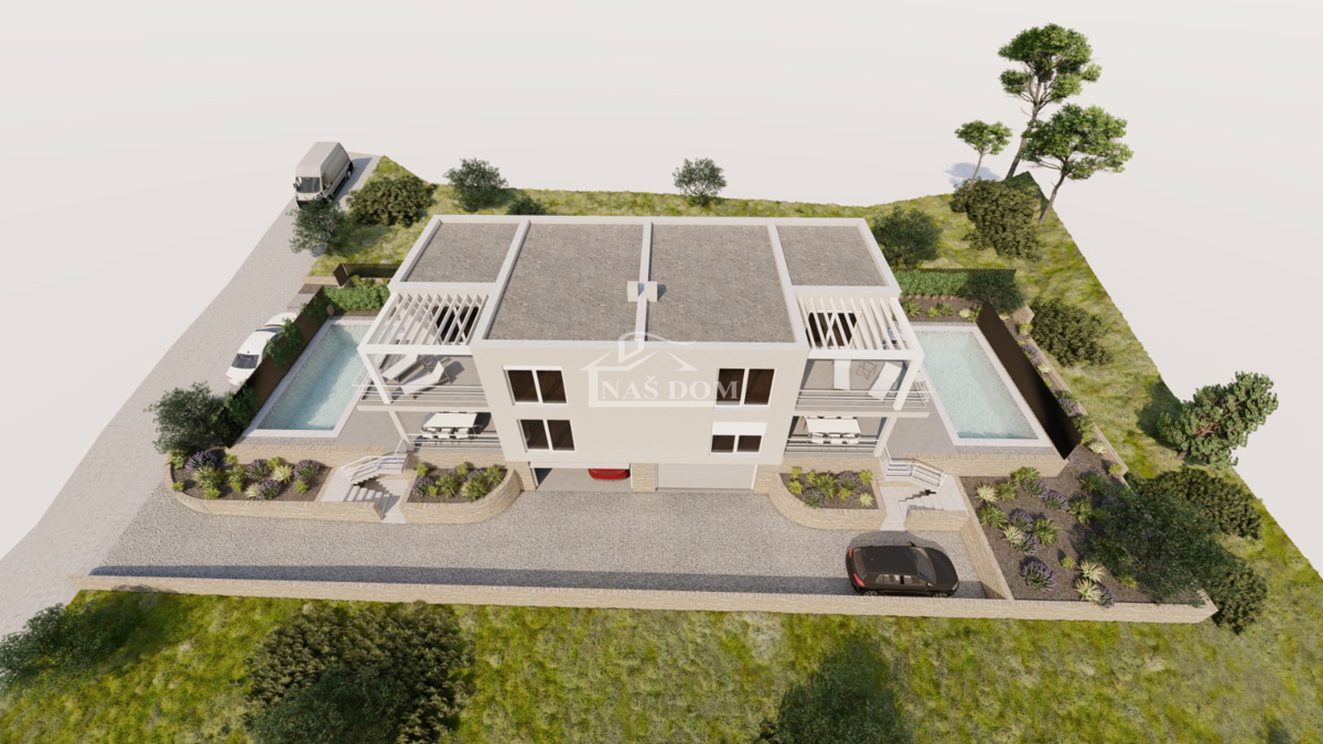 Vodice - **NUOVA COSTRUZIONE** Casa S1 con piscina, vista mare