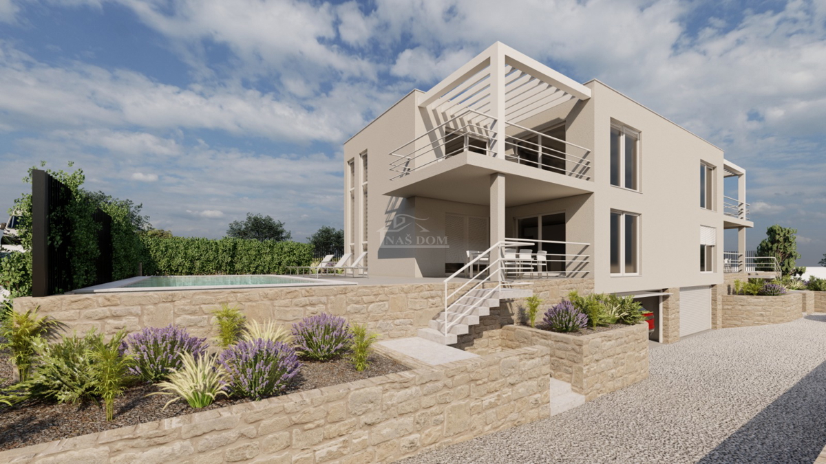 Vodice - **NUOVA COSTRUZIONE** Casa S1 con piscina, vista mare