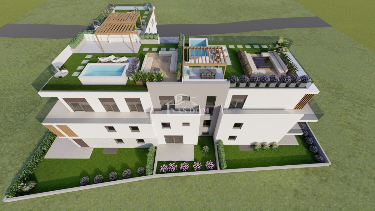 Vodice - Appartamento di lusso S3 con giardino e garage, posizione top