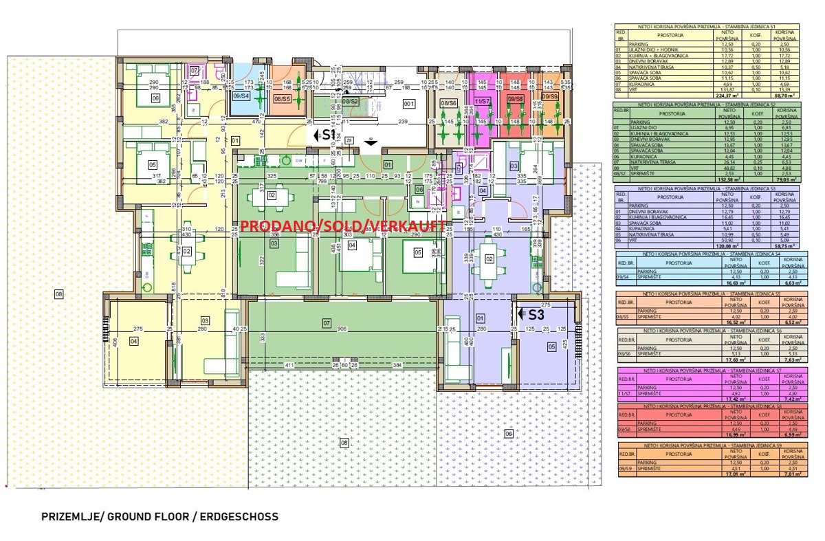 Vodice - Appartamento S1 con giardino, a 500 m dal centro