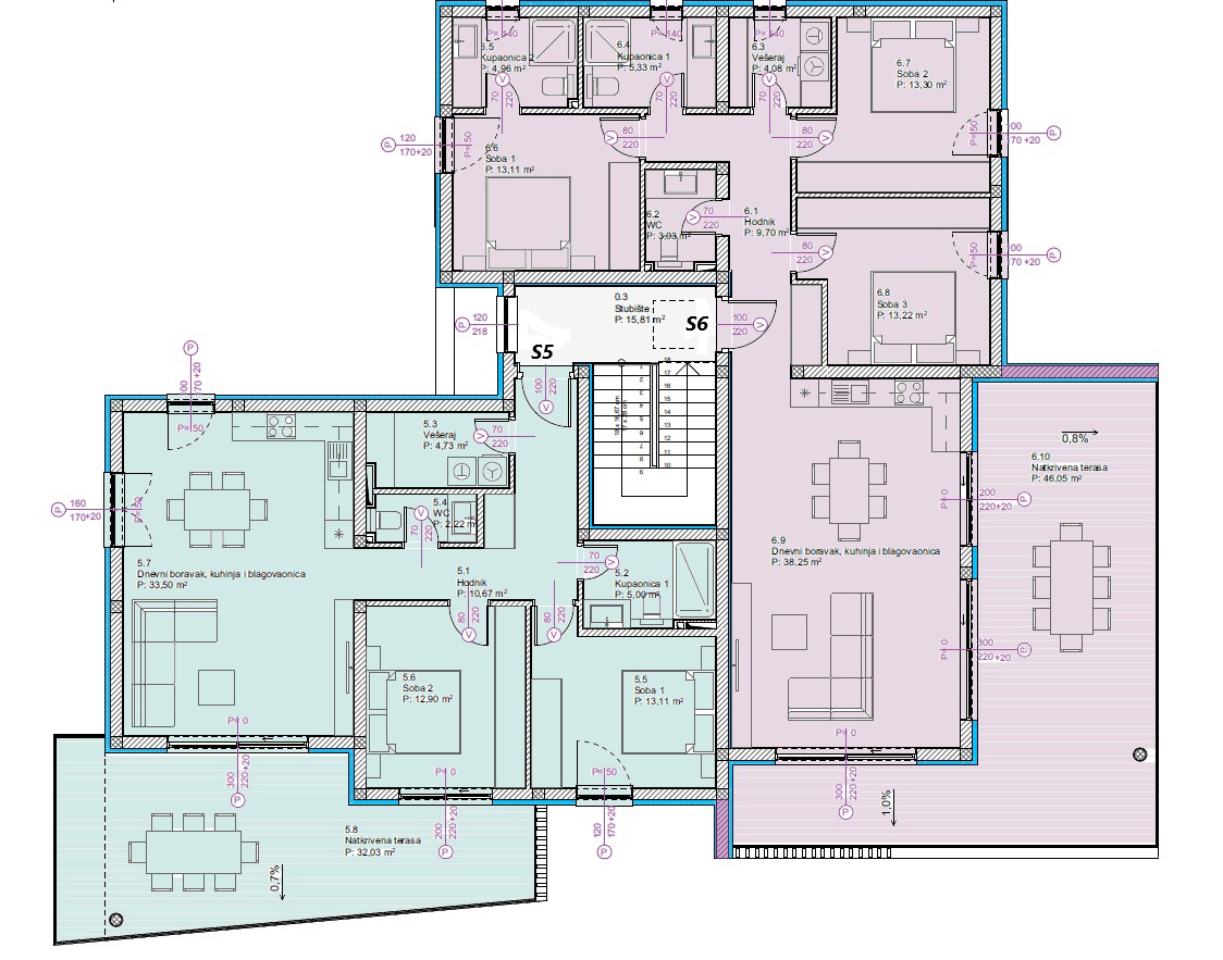 Appartamento di lusso con due camere da letto S1 con ampio giardino a Tribunj – 250 m dal mare