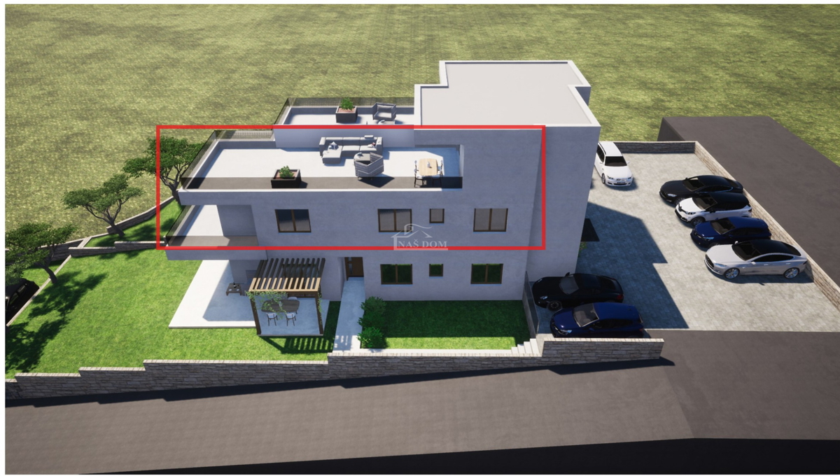 TRIBUNJ, SOVLJE - appartamento su due piani con vista mare