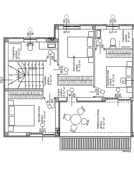 Vodice - Doppia casa S1 con piscina e terrazza sul tetto