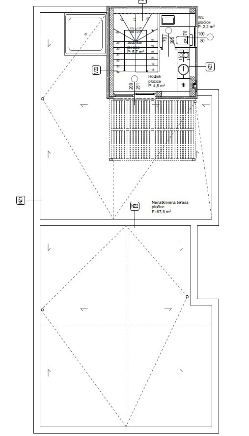 Vodice - Doppia casa S1 con piscina e terrazza sul tetto