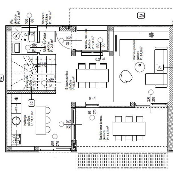 Vodice - Doppia casa S1 con piscina e terrazza sul tetto