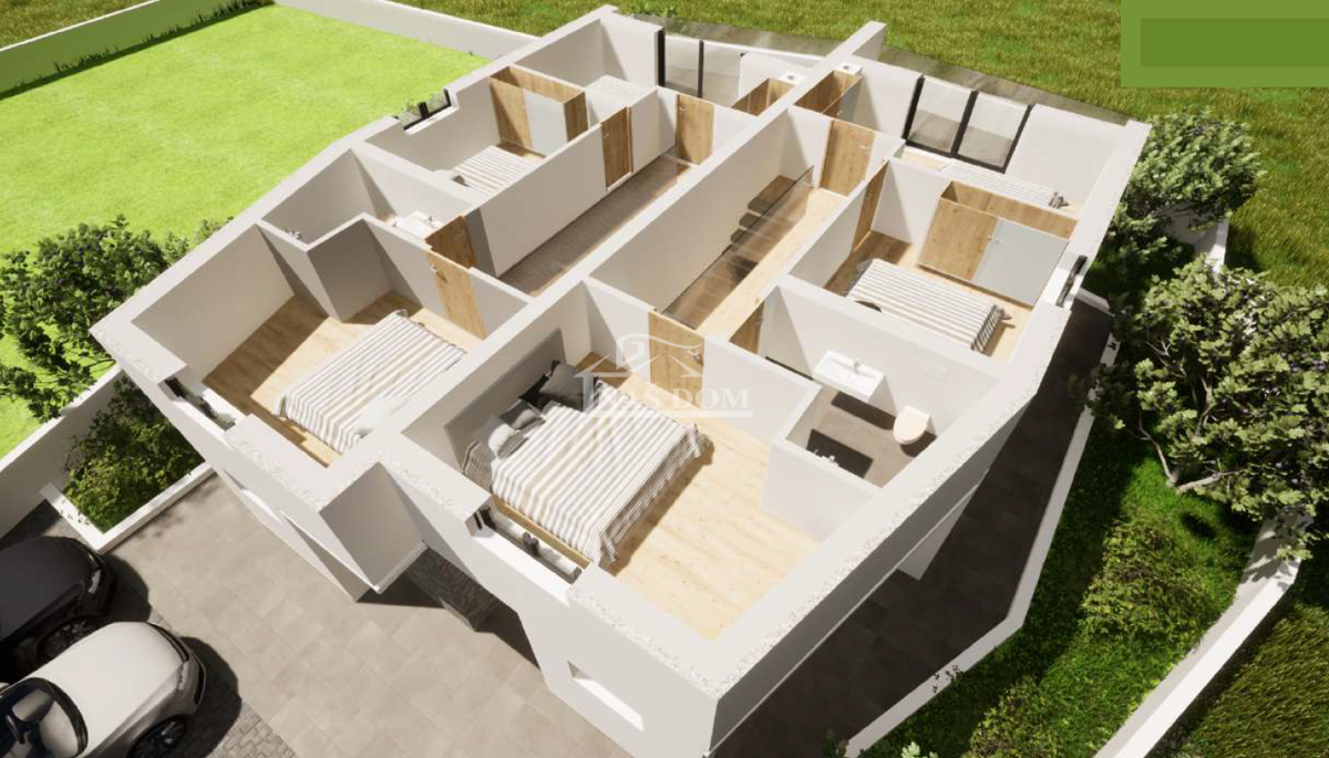 Vodice - **NUOVA COSTRUZIONE** S1 casa in una posizione tranquilla, a 600 m dalla spiaggia