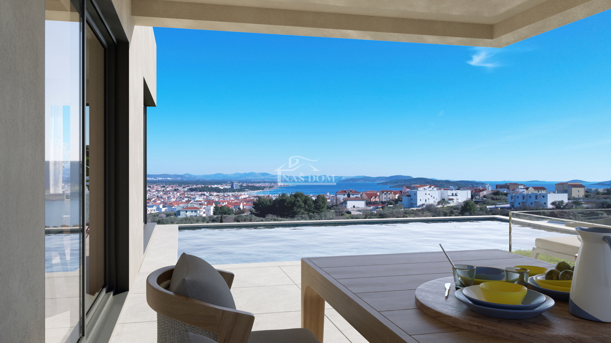 Vodice - Lussuosa casa bifamiliare S2 con vista panoramica sul mare
