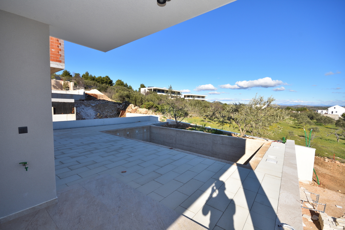 Vodice - Doppia casa S2 con piscina, vista mare