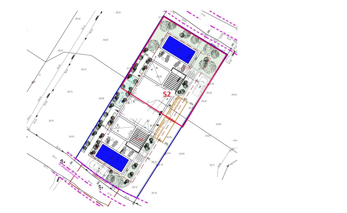 Vodice - Doppia casa S2 con piscina, vista mare