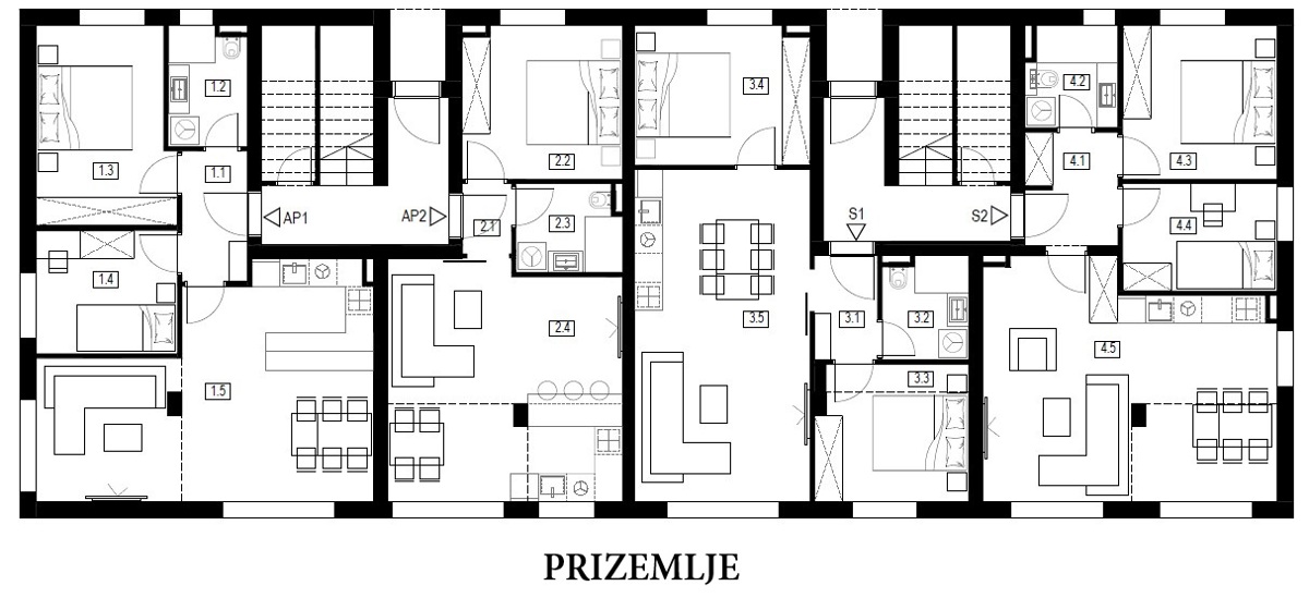 Moderna nuova costruzione a Vodice – costruzione di qualità, 1100 m dalla spiaggia
