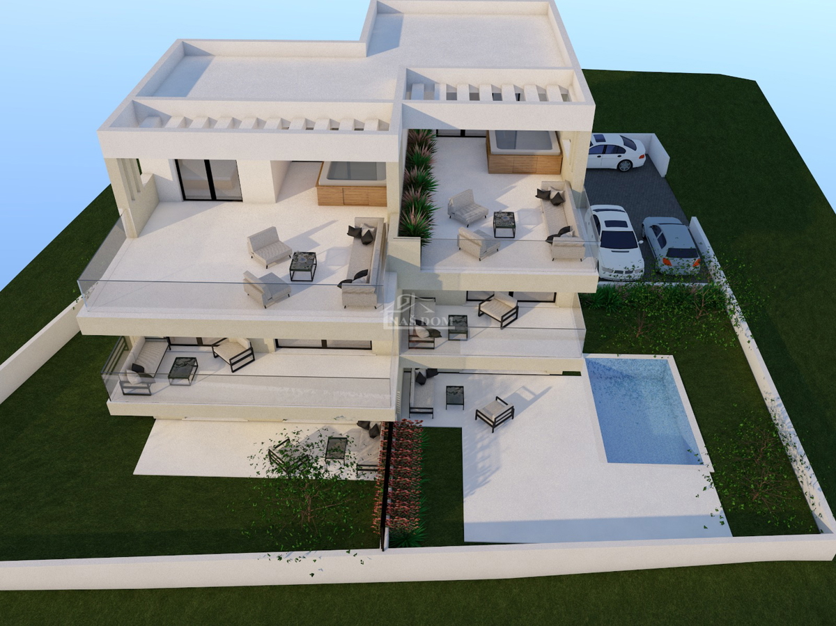 Vodice - appartamento su due livelli con terrazza sul tetto, a 750 m dalla spiaggia