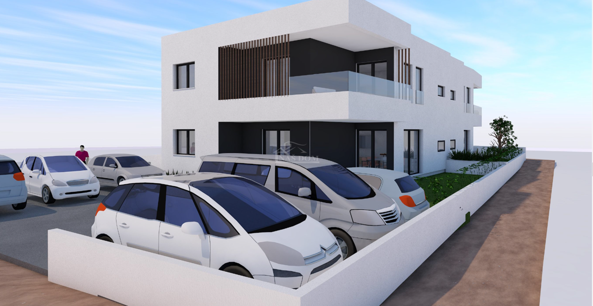 Vodice - **NUOVA COSTRUZIONE** Appartamento S4 con tre camere da letto, primo piano di un edificio più piccolo.