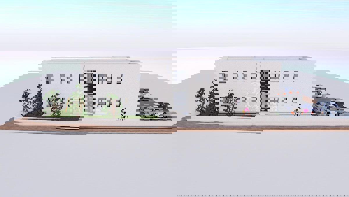 Vodice - **NUOVA COSTRUZIONE** Appartamento S4 con tre camere da letto, primo piano di un edificio più piccolo.