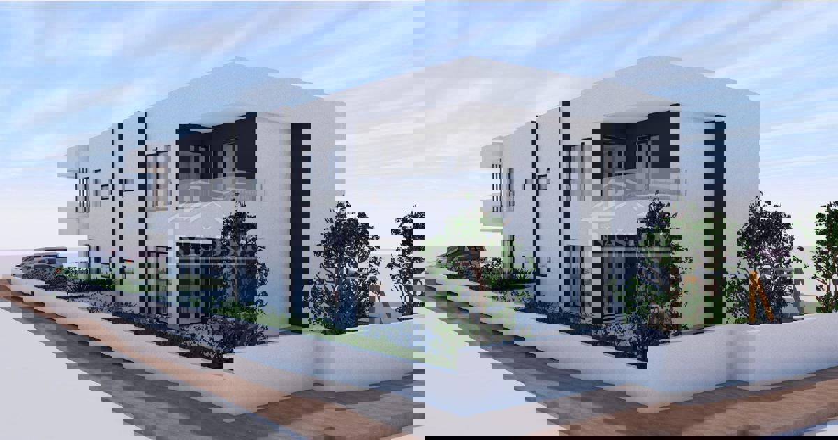 Vodice - **NUOVA COSTRUZIONE** Appartamento S4 con tre camere da letto, primo piano di un edificio più piccolo.