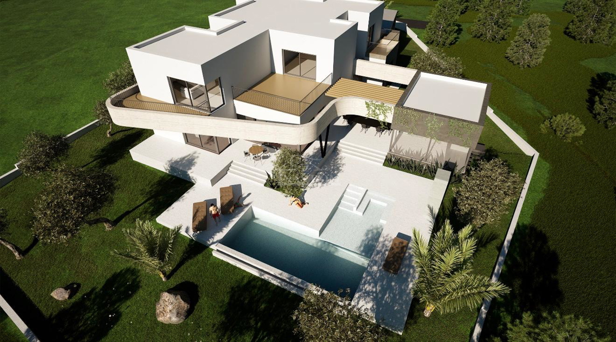 Vodice – Impresiva villa moderna con piscina, oasi spa e vista mozzafiato