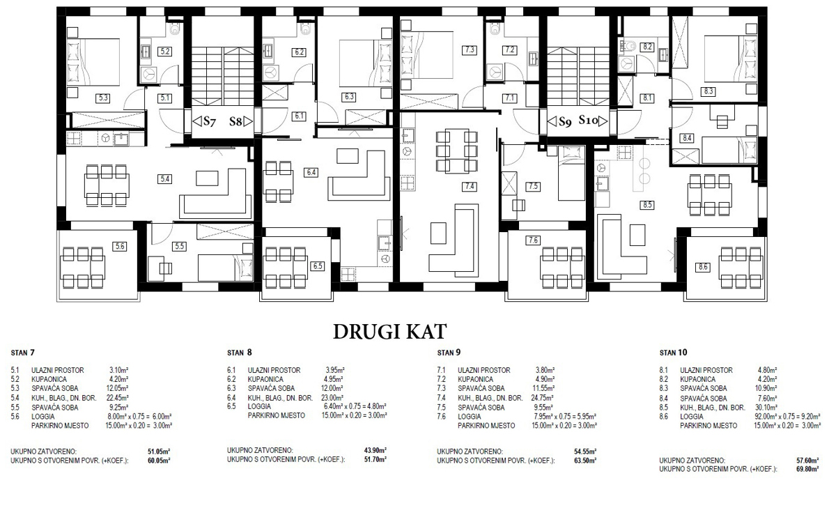 Vodice - Appartamento bilocale A1, piano terra con giardino