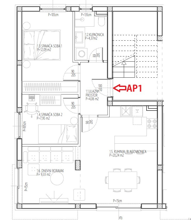 Vodice - PP1, due camere da letto, piano terra con giardino