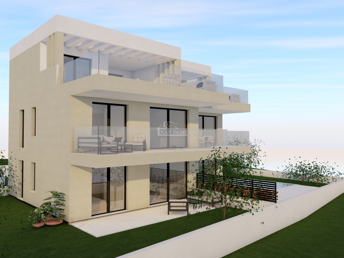 Vodice - appartamento con piscina, a 750 m dal centro e dalla spiaggia