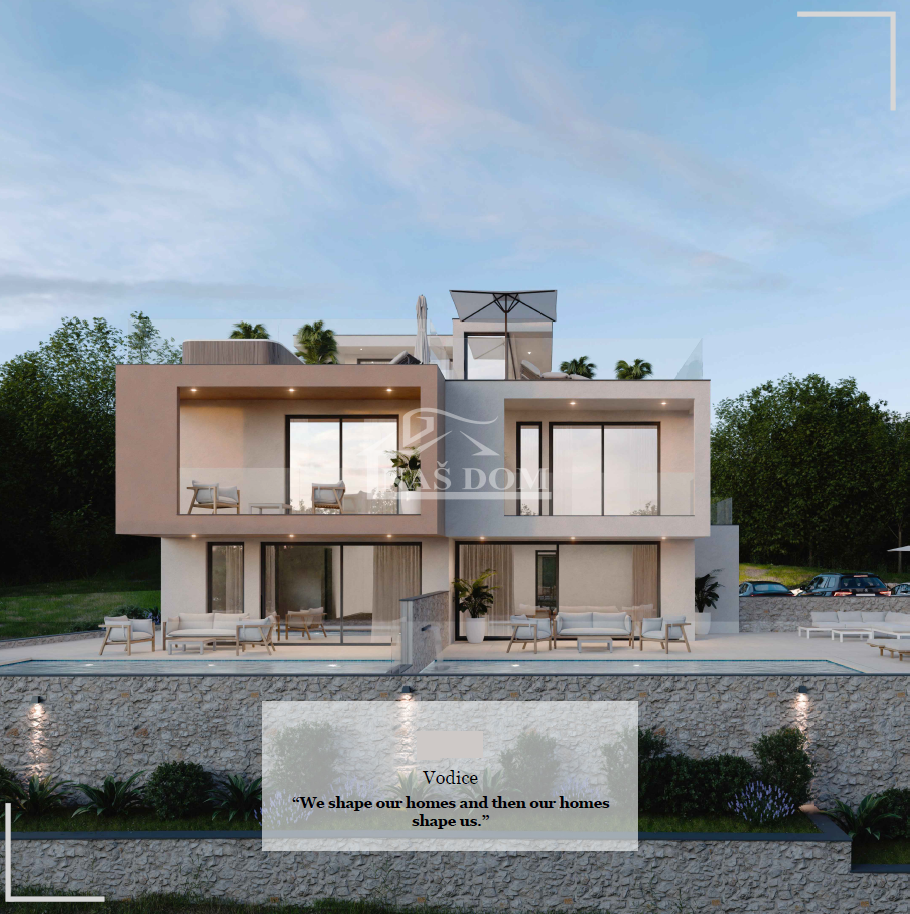 VODICE - **NUOVA COSTRUZIONE** Dvojna kuća con vista mare