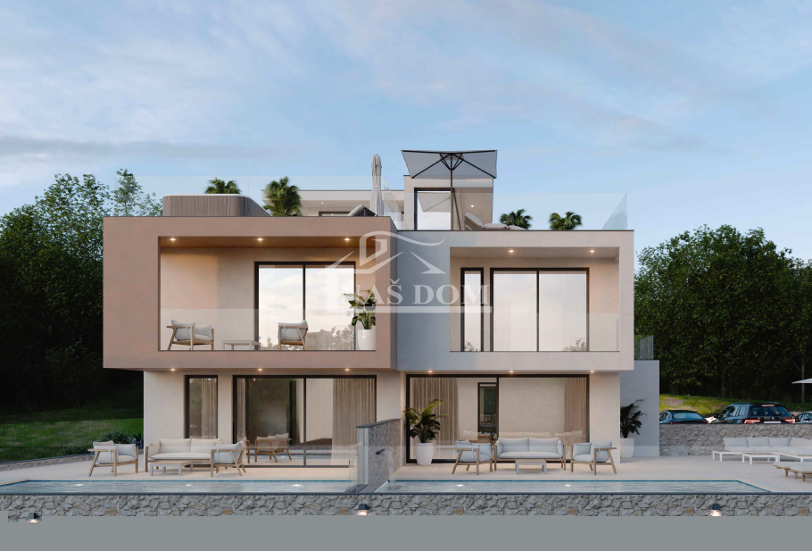 VODICE - **NUOVA COSTRUZIONE** Dvojna kuća con vista mare