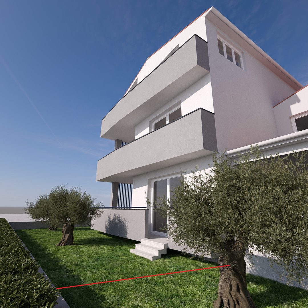 Vodice, appartamento con giardino e vista mare