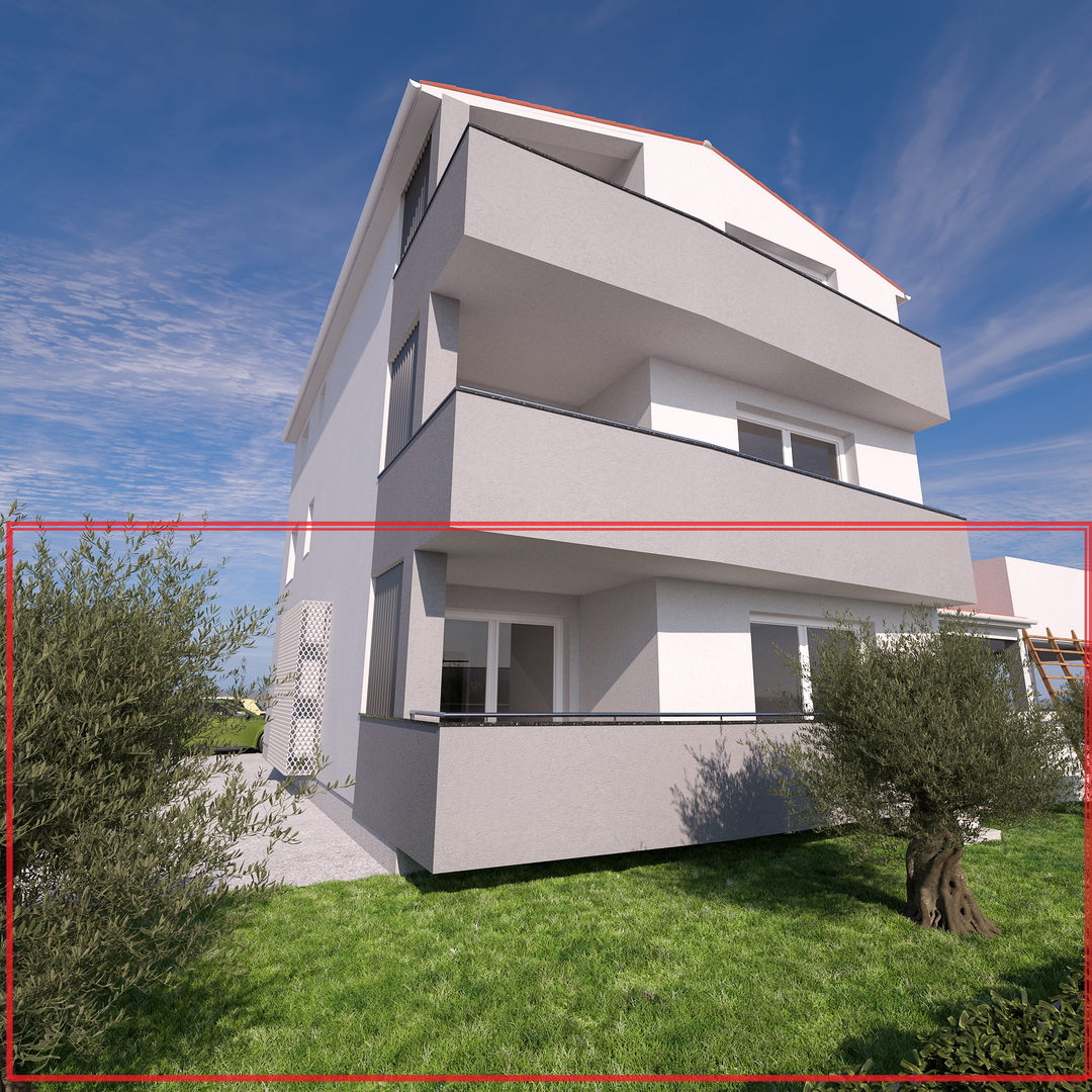 Vodice, appartamento con giardino e vista mare