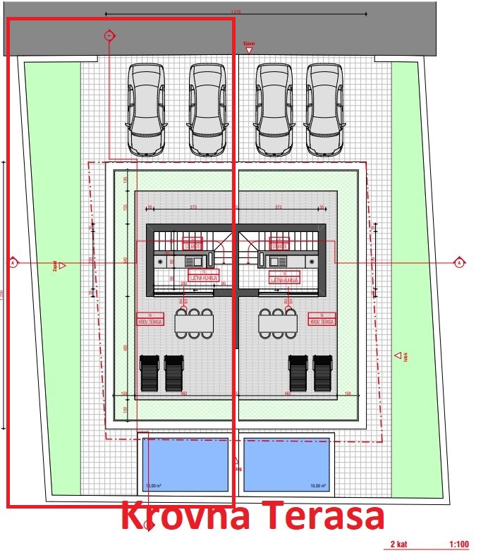 Vodice - villa bifamiliare con piscina, 550 m dal centro