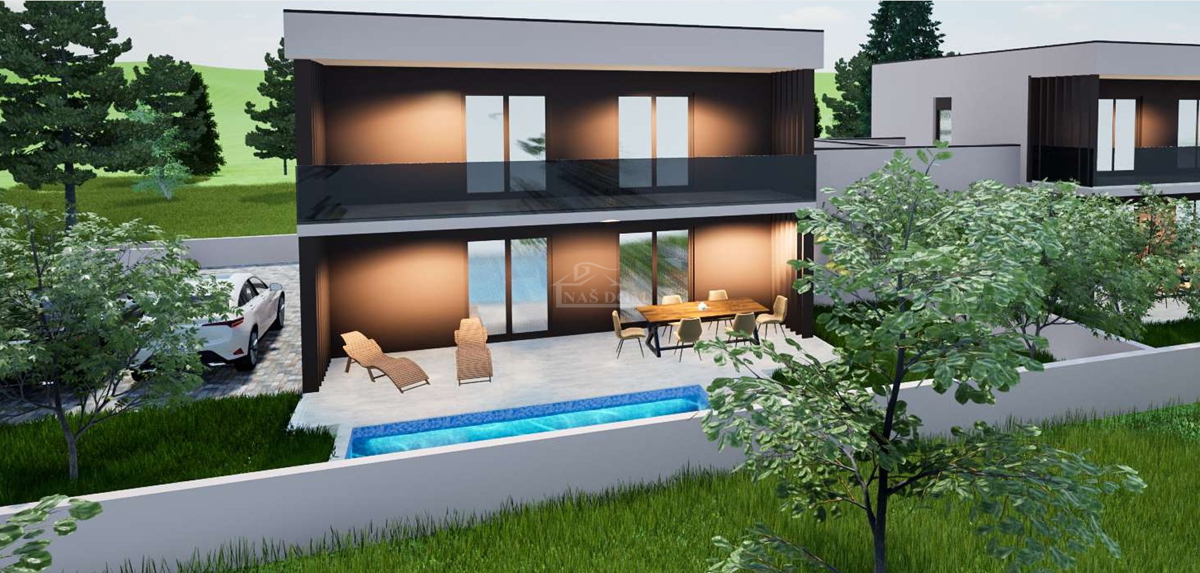 Vodice - **NUOVA COSTRUZIONE** Casa S1 con piscina e garage, a 650 m dal centro
